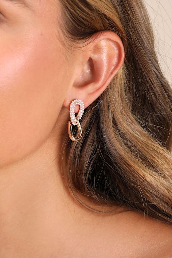 Lalita Gold Pearl Drop Earrings Product Image