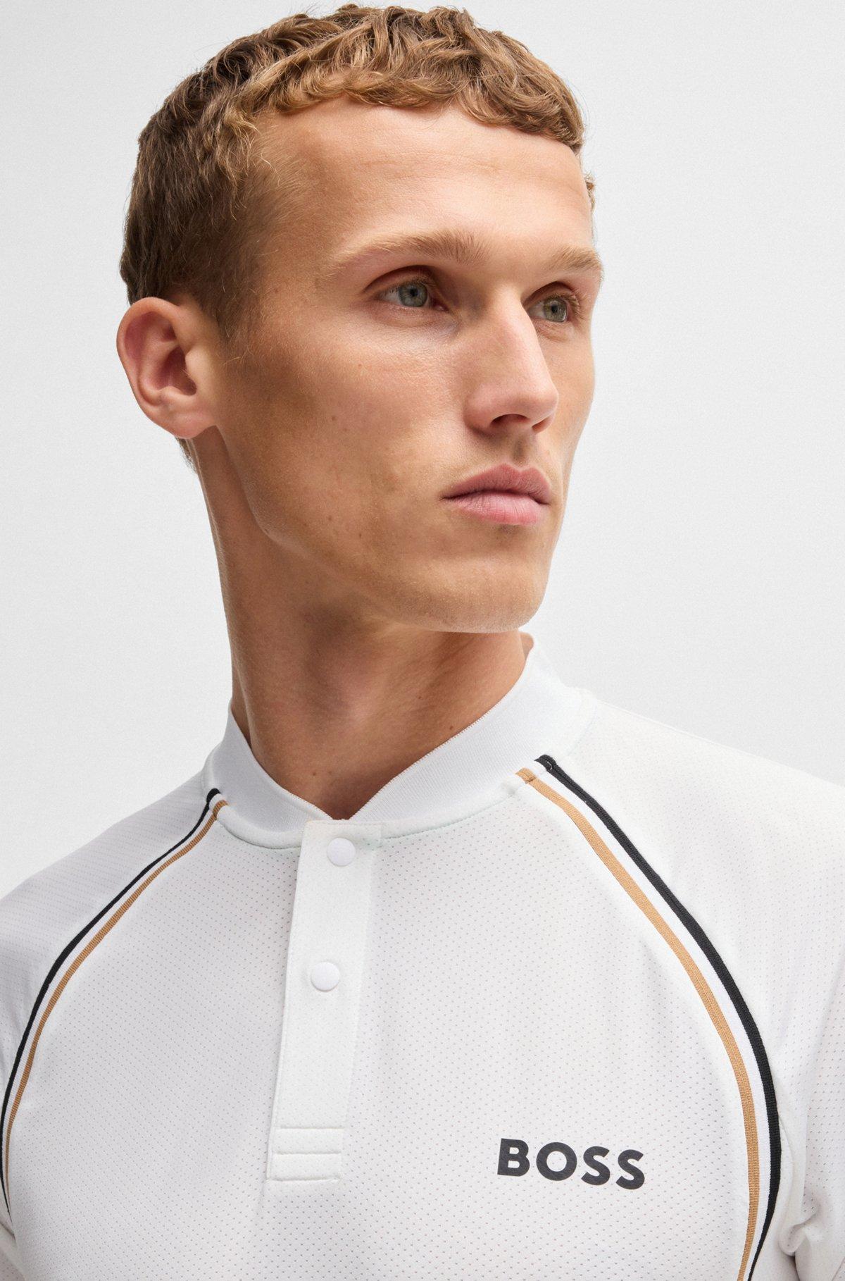 Active slim-fit polo shirt in super-stretch mesh Product Image