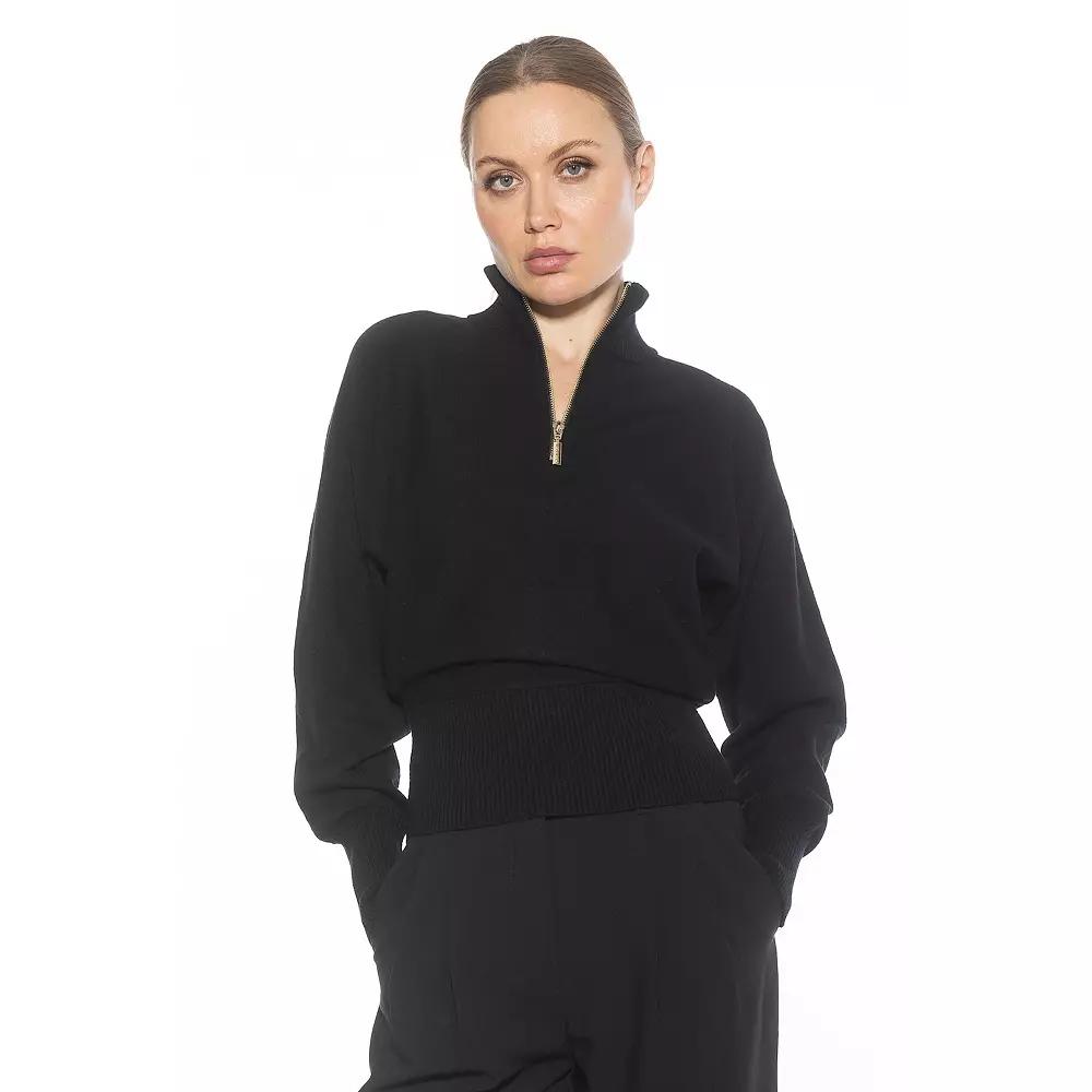 Women's ALEXIA ADMOR Niko Turtleneck Sweater with Front Zipper Detail,  Product Image