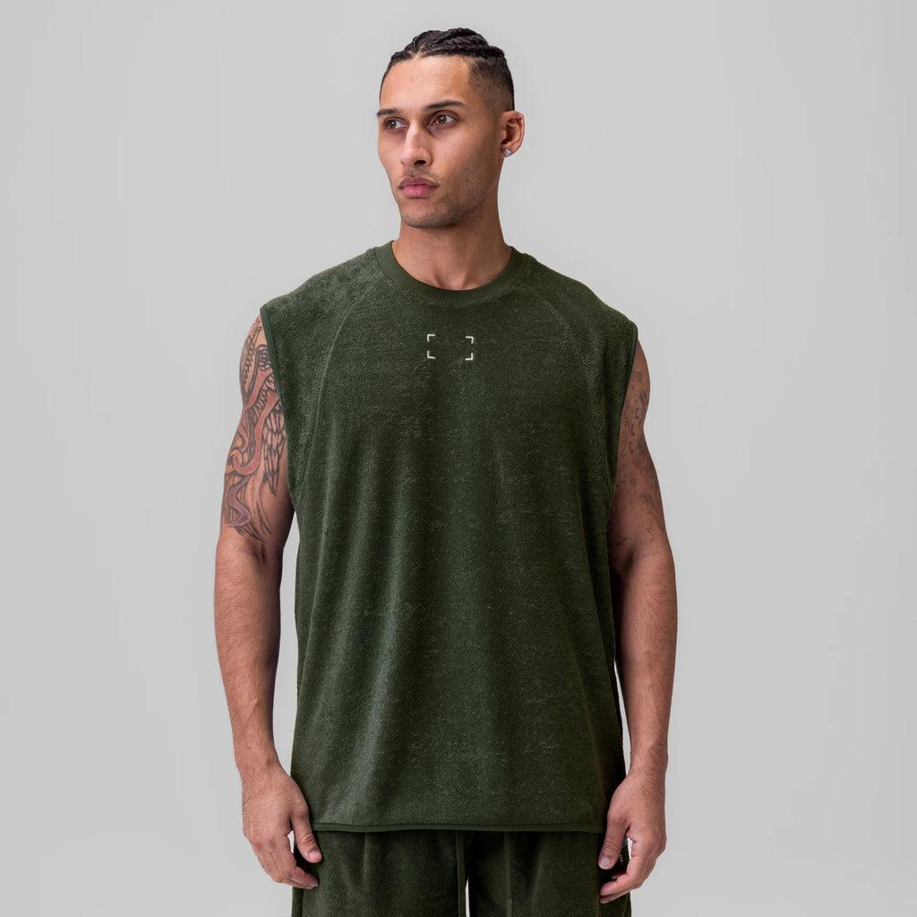 1092. Towel Terry Cutoff - Olive Product Image