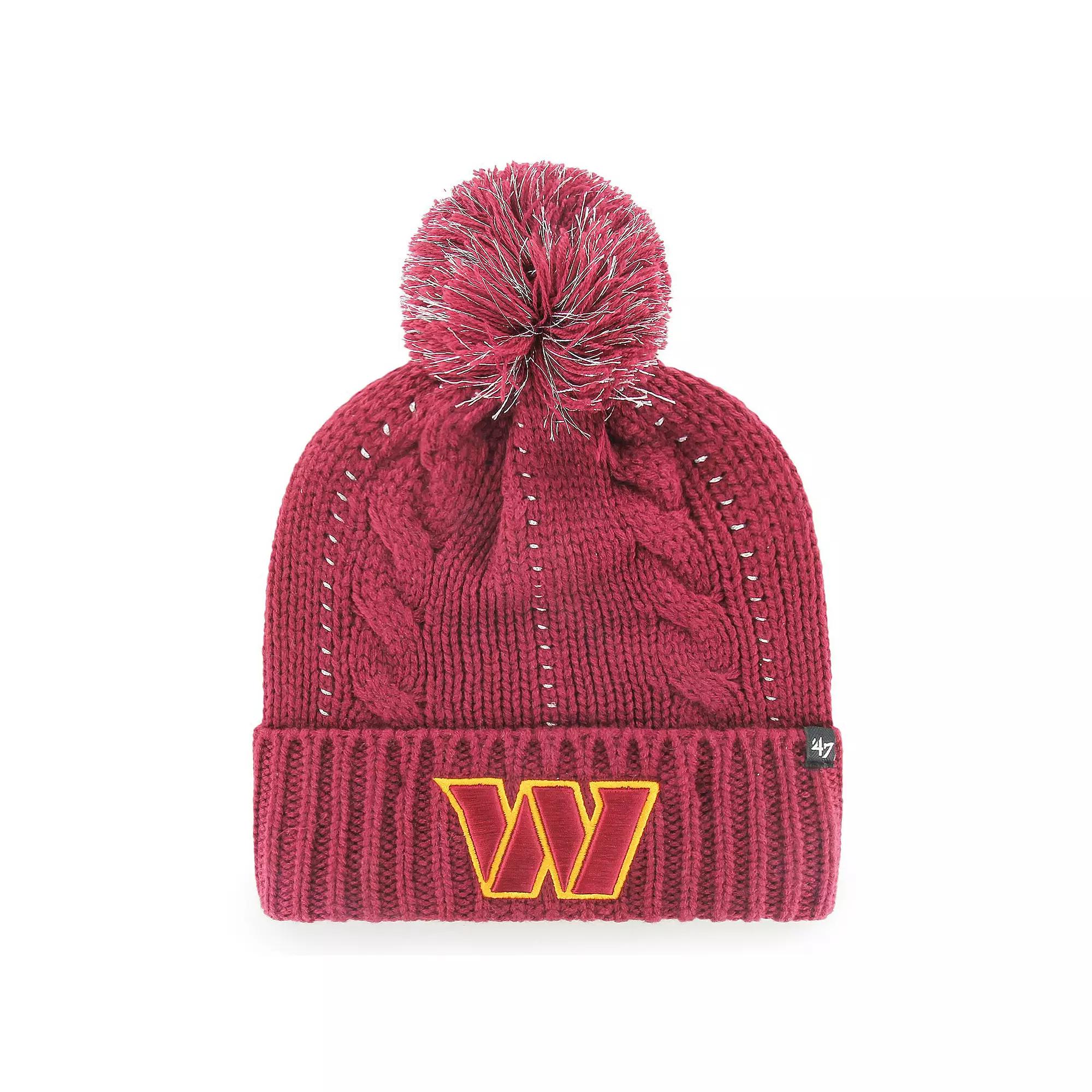 Women's '47 Burgundy Washington Commanders Bauble Cuffed Knit Hat with Pom, Wft Med Re Product Image