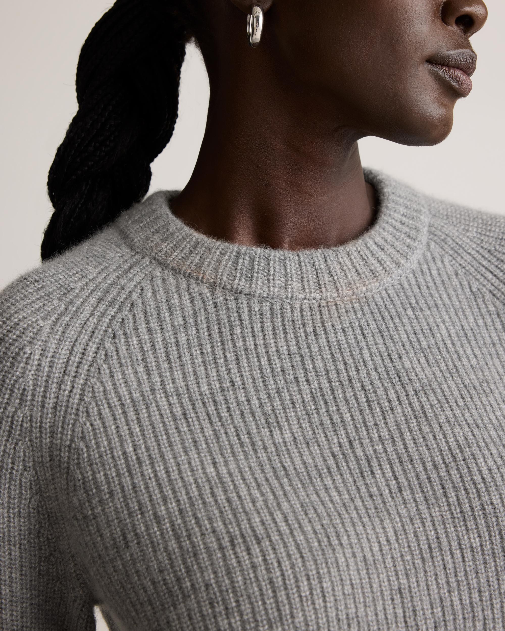 Quince | Women's Mongolian Cashmere Fisherman Crewneck knit Sweater Product Image