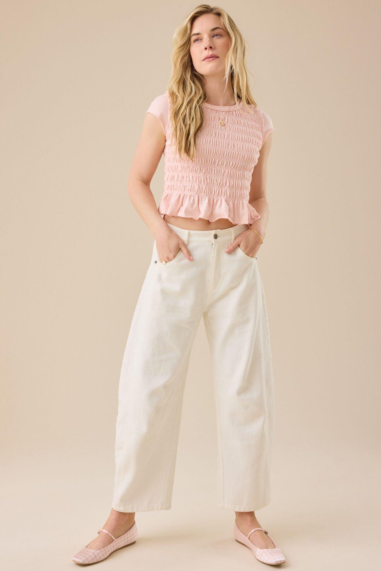 Annaleigh Smocked Fitted Tee Product Image