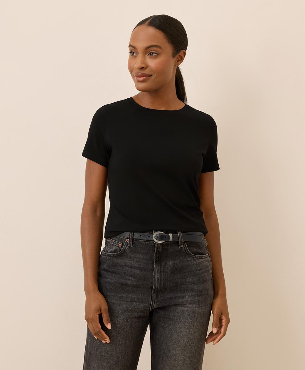 Womens Luxe Stretch Jersey Slim Tee S Product Image