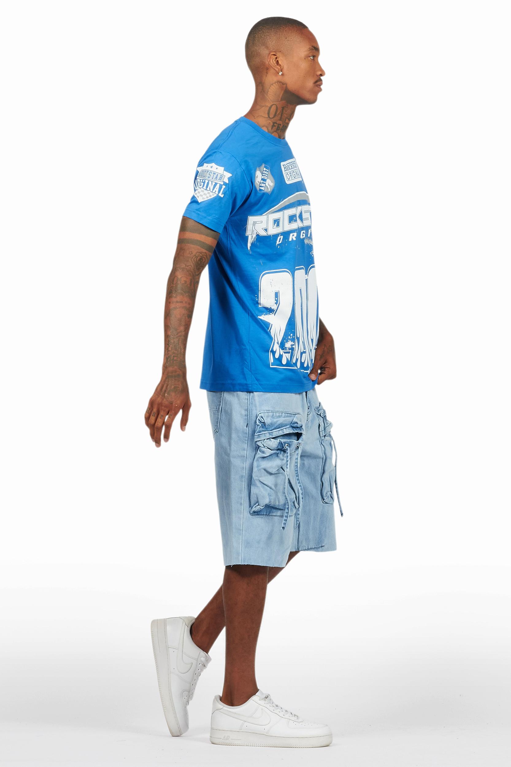 Amos Royal T-Shirt/Denim Short Set Male Product Image