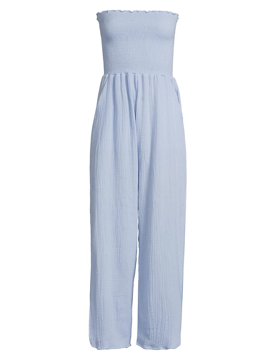 Womens Harriet Tassel-Trimmed Smocked Jumpsuit Product Image