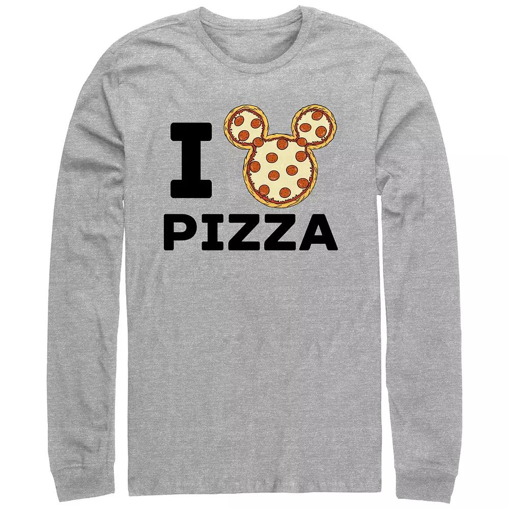 Men's Mickey Mouse Pizza Head Graphic Tee, Size: Medium, Athletic Grey Product Image