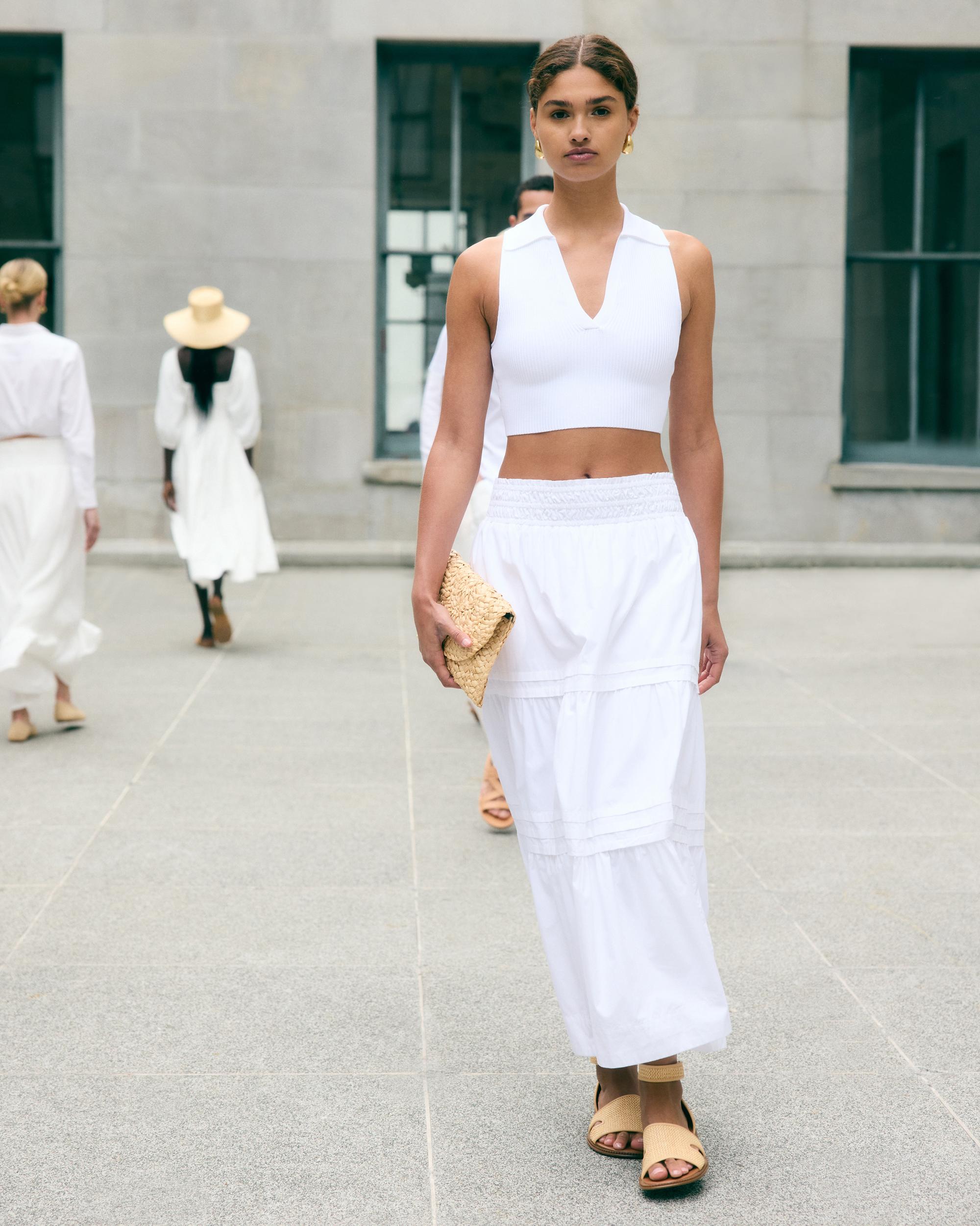 Quince | Women's Poplin Tiered Maxi Skirt Organic Cotton Product Image