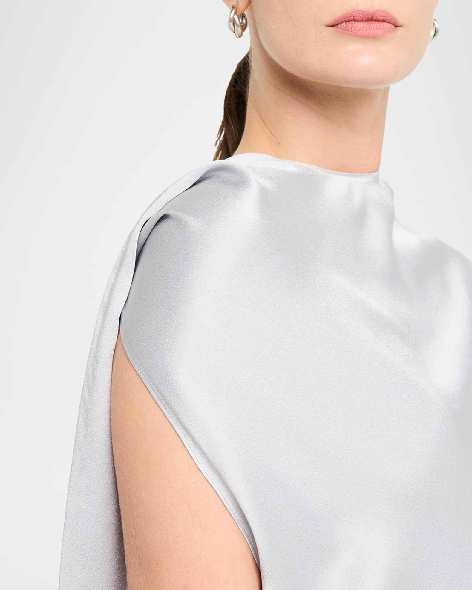 Asymmetric Drape Satin Top Product Image