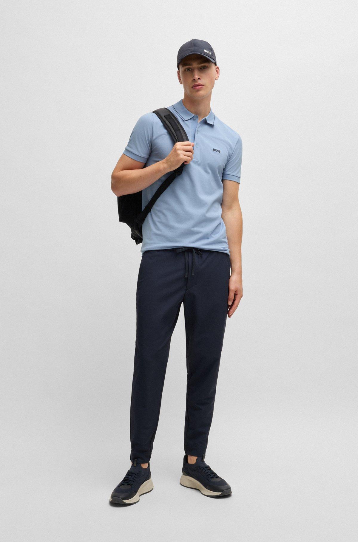 Cotton-piqué slim-fit polo shirt with tonal logo Product Image