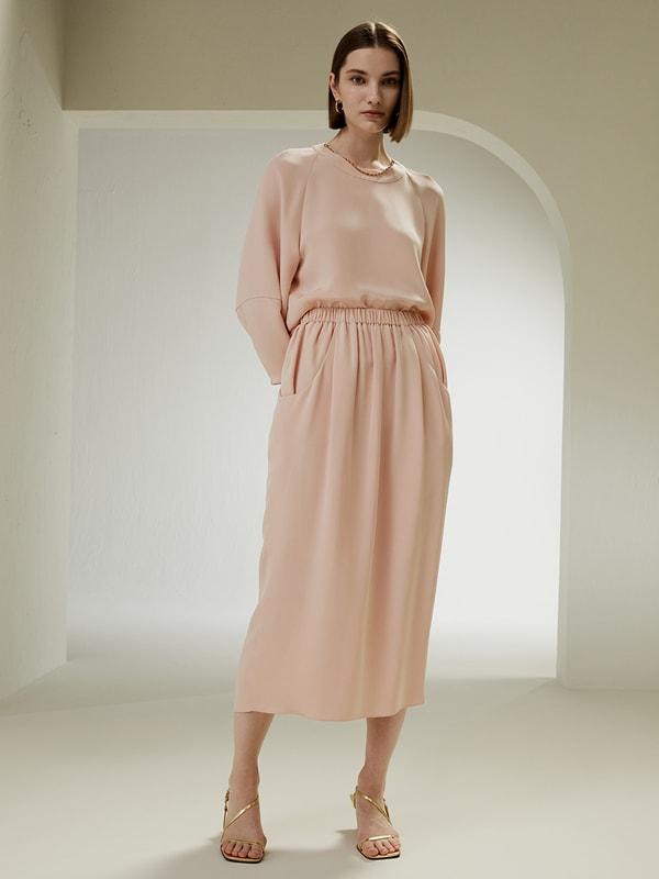 Blossom Skirt with Elastic Waistband and Side Pockets Product Image