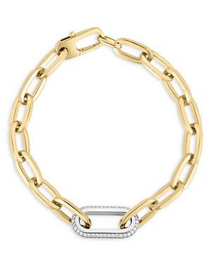 Womens 18K Yellow Gold & 0.78 TCW Diamond Paper Clip Chain Bracelet Product Image