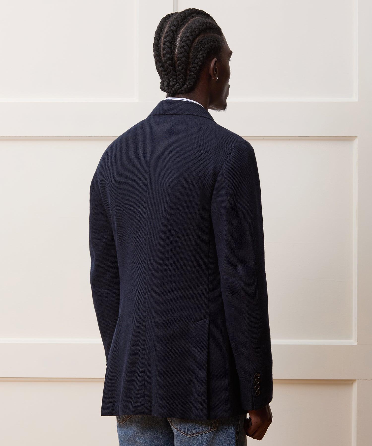 Italian Cashmere Pique Sport Coat in Navy Product Image