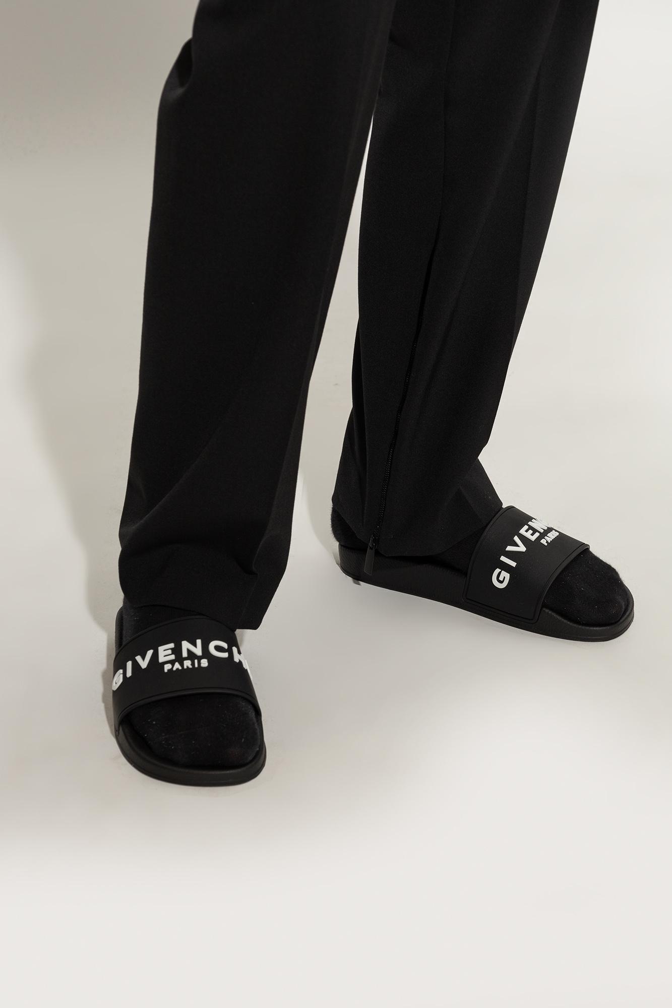 Black Logo-Print Pool Slides Product Image