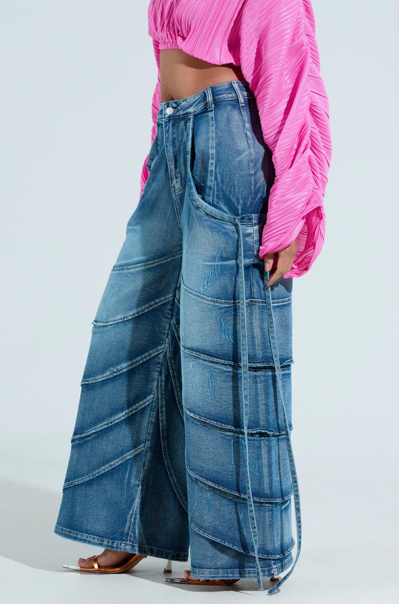RIDE THE WAVE WIDE LEG DENIM JEANS Product Image