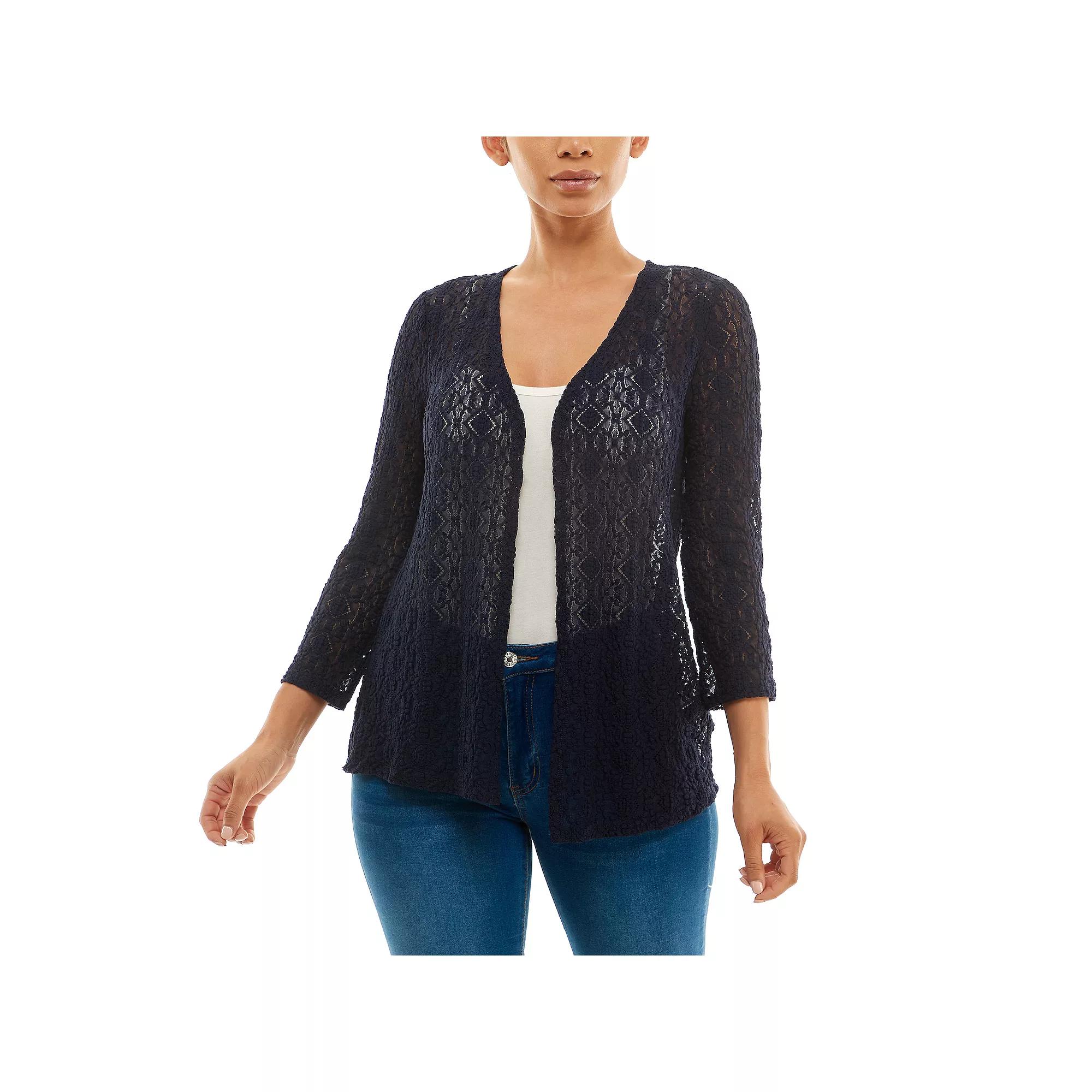 Women's Nina Leonard Lace Bolero, Size: Small, Black Product Image