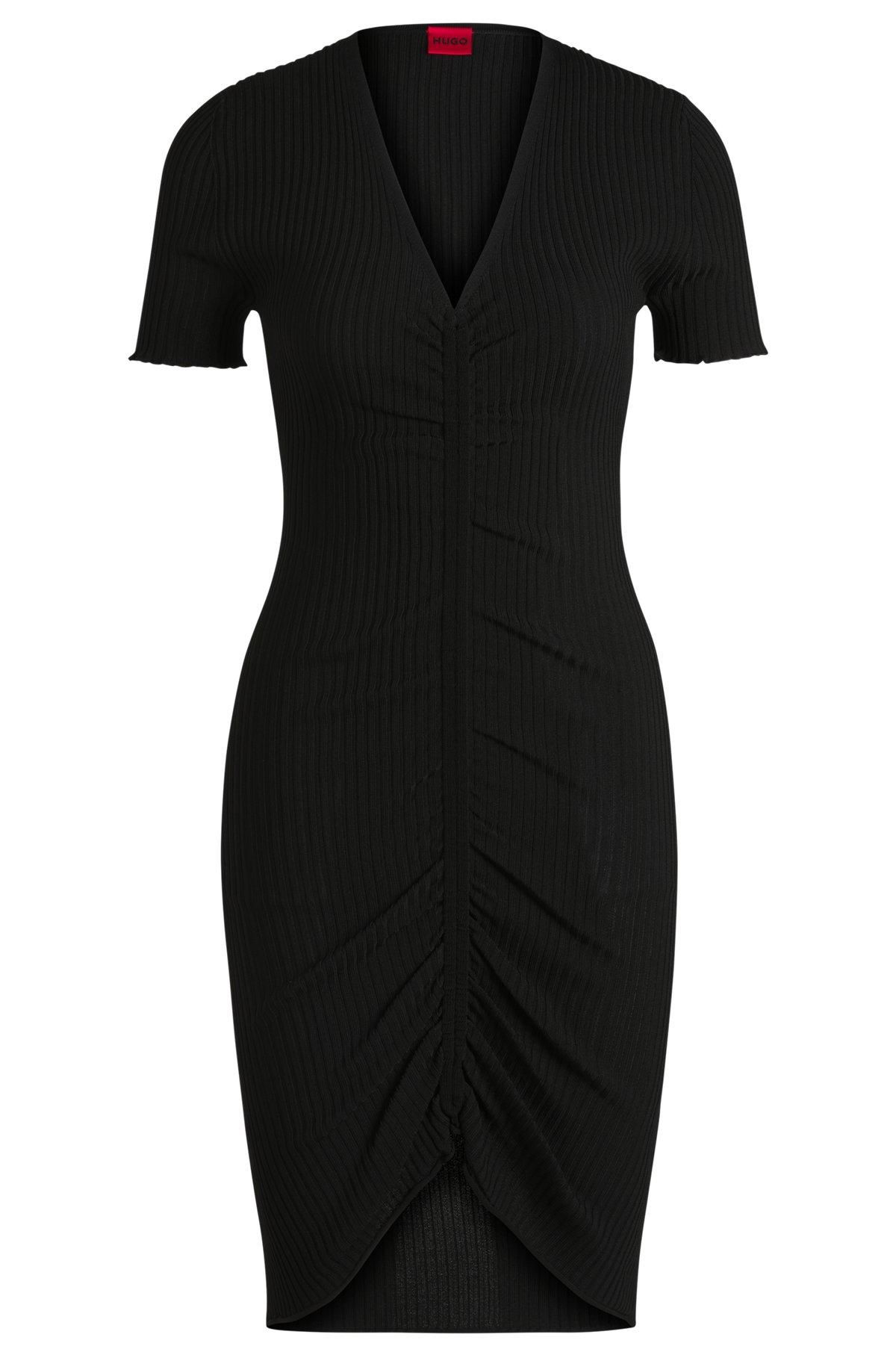 V-neck tube dress with gathered front Product Image