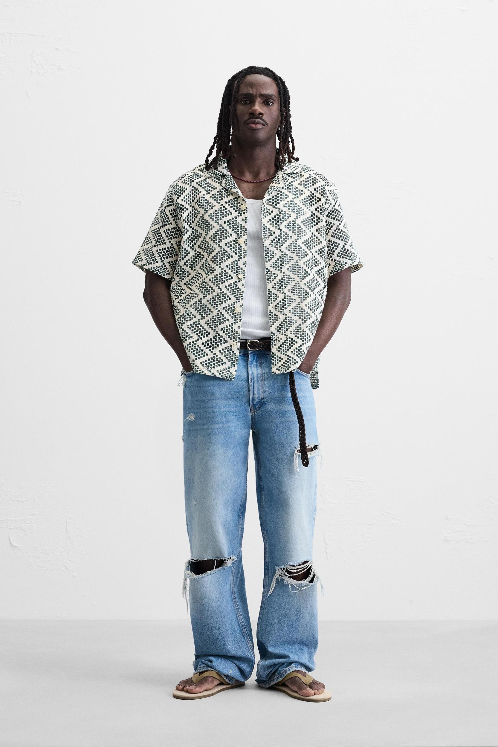 OPEN-WEAVE TEXTURED SHIRT Product Image