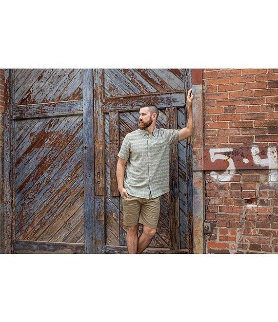 Dakota Grizzly Nate Short Sleeve Windowpane Plaid Woven Shirt Product Image