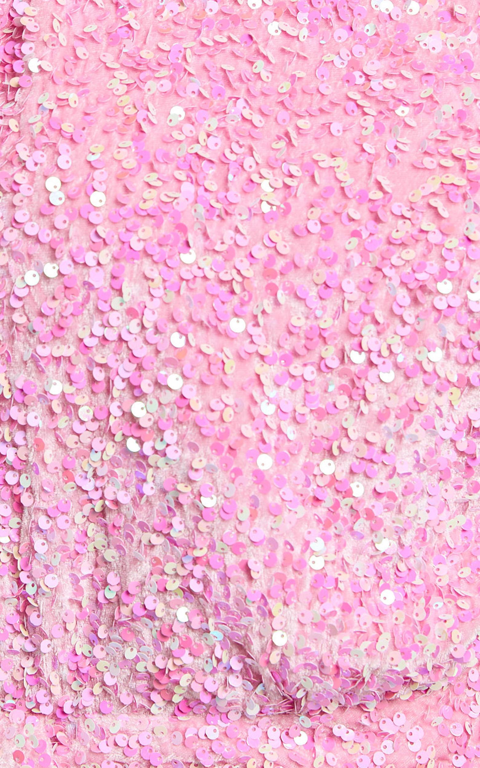 Tonya Mini Dress - Sequin Drape One Shoulder Dress in Pink Product Image