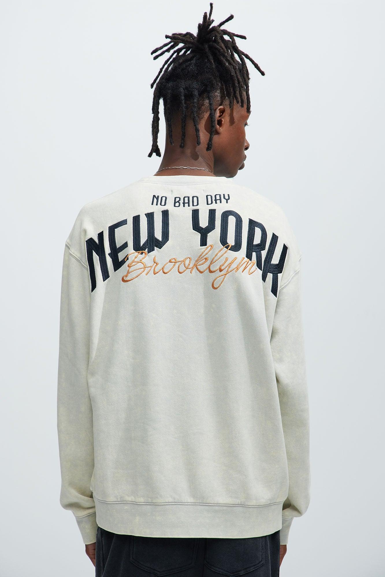 No Bad Day New York Crew Neck Sweatshirt - Grey Product Image