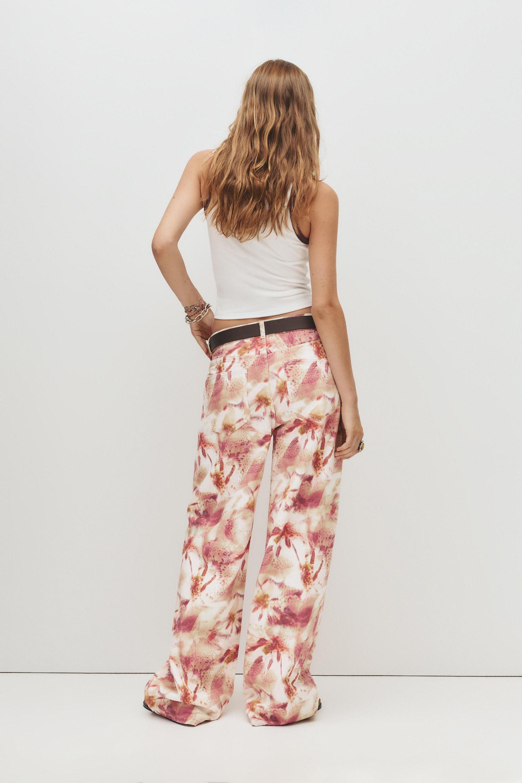 Floral print baggy jeans Product Image