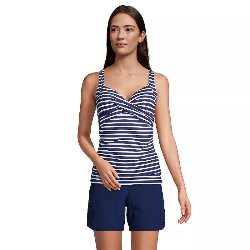 Petite Lands' End Underwire Surplice Tankini Top, Women's,  Product Image