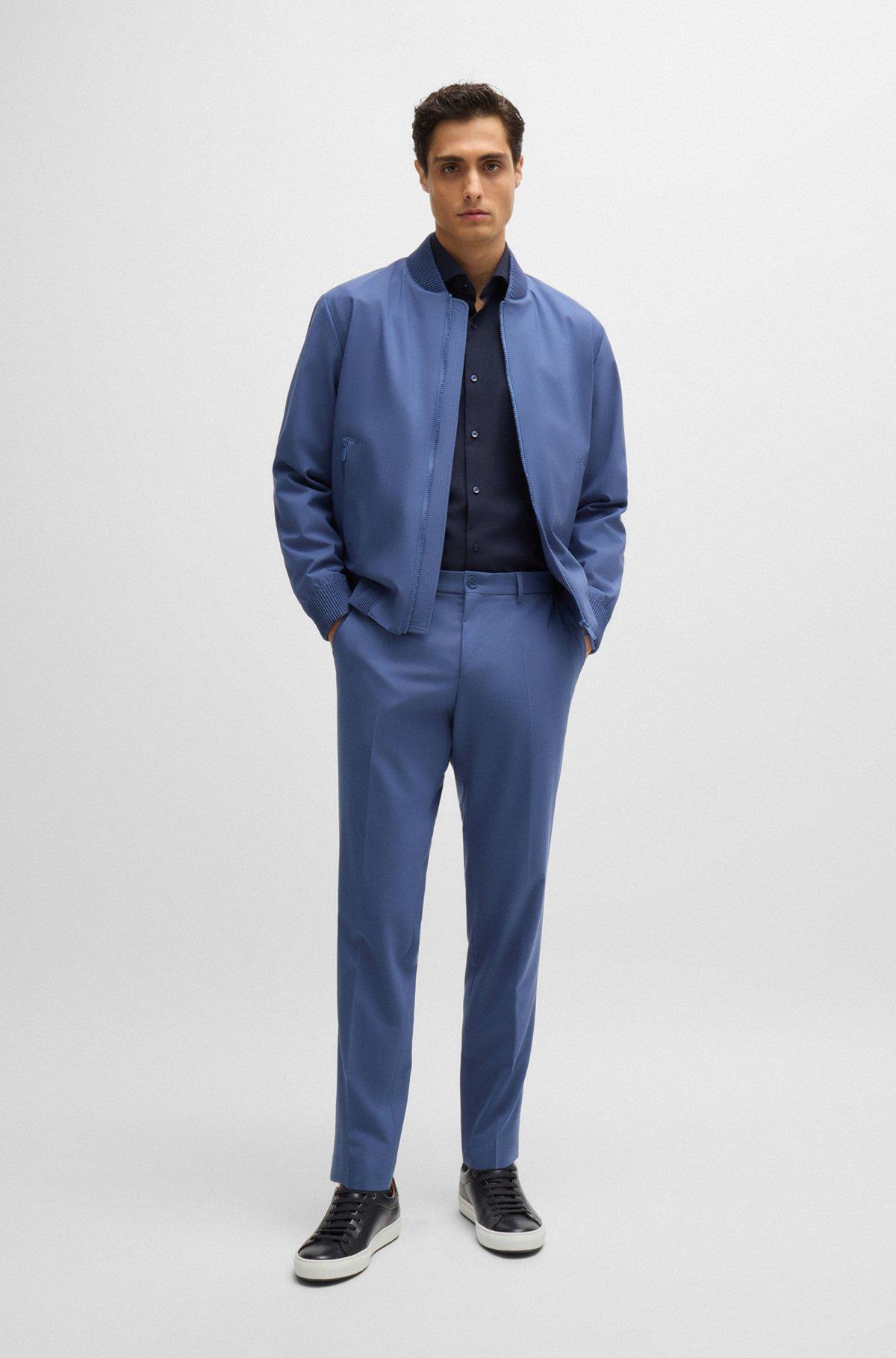 Slim-fit shirt in structured performance-stretch material Product Image