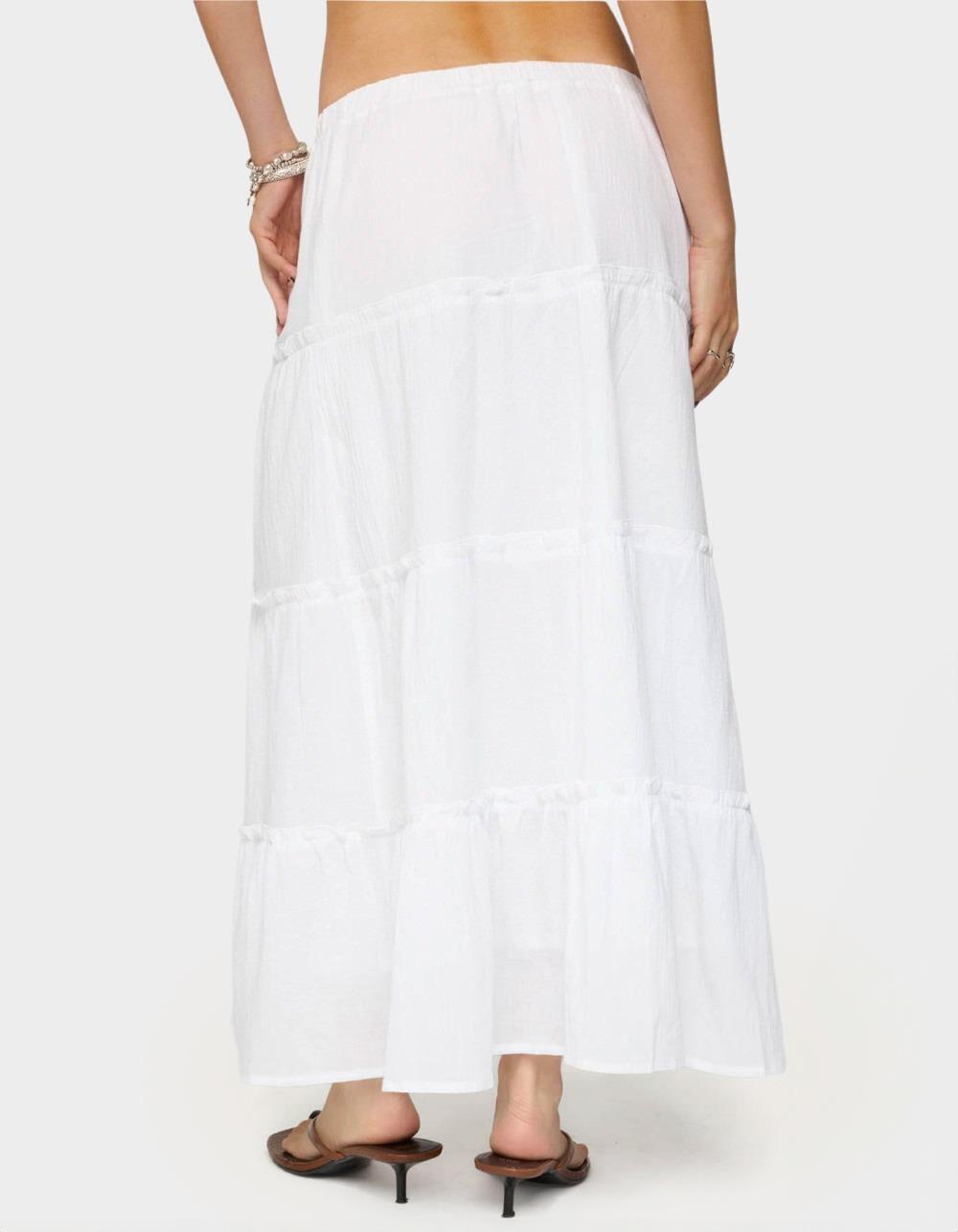 EDIKTED Petite Charlotte Tiered Maxi Skirt - WHITE Product Image