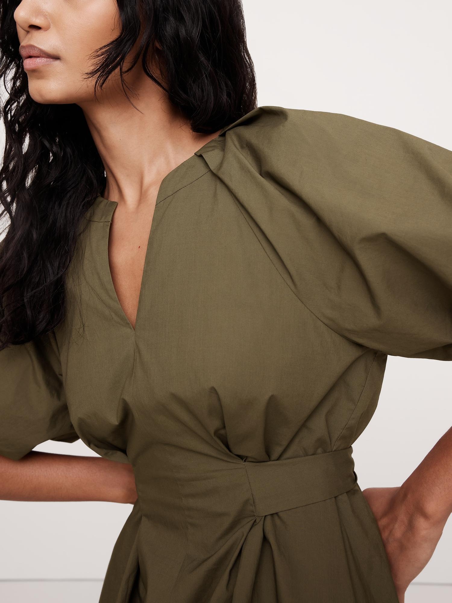 Cotton Poplin Bubble-Hem Mini Dress Product Image