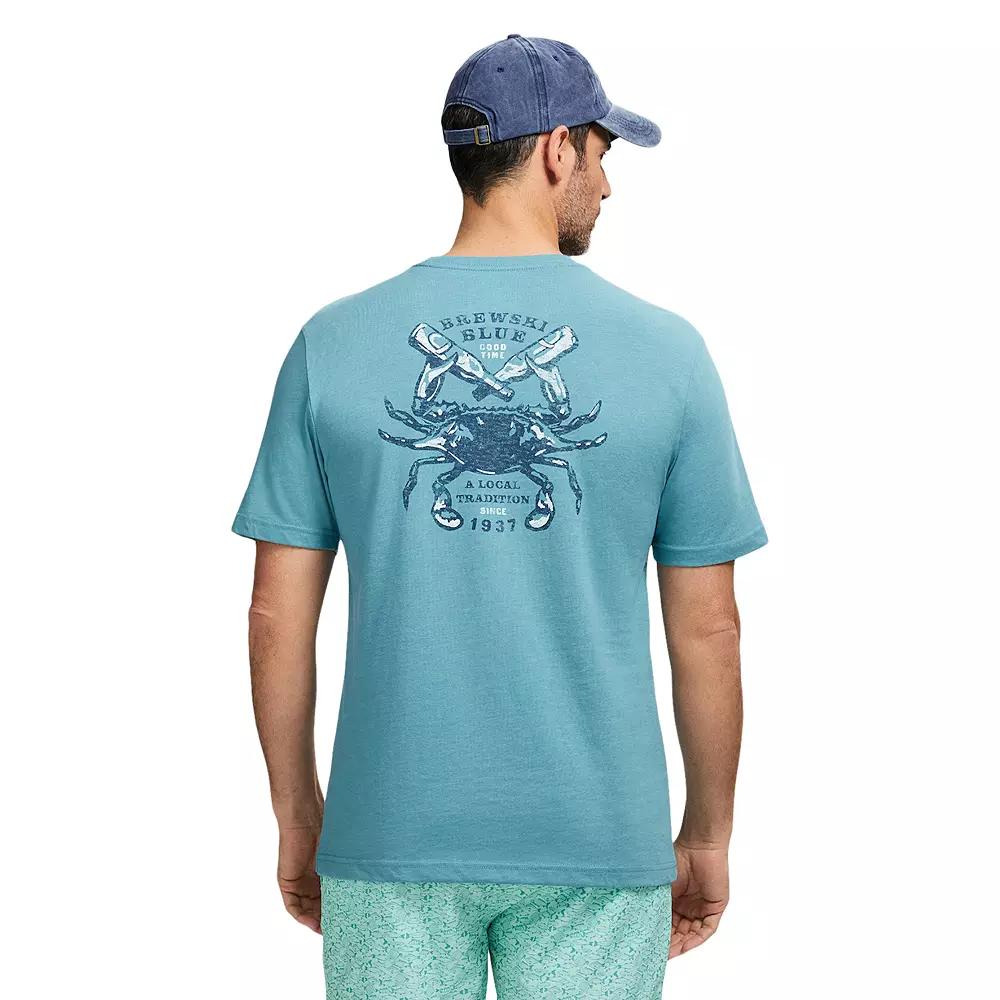 Men's IZOD Saltwater Soft Wash Short Sleeve Graphic Tee, Size: Large, Brewski Blue Product Image