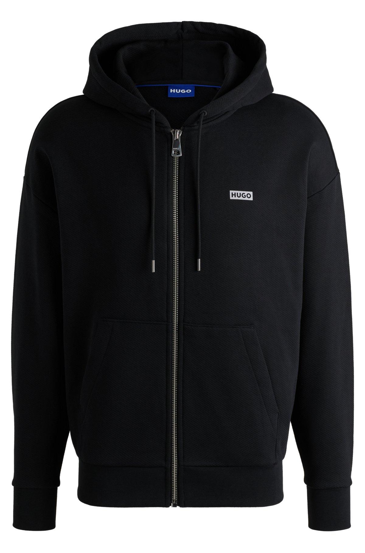 Cotton-terry hoodie with logo prints Product Image