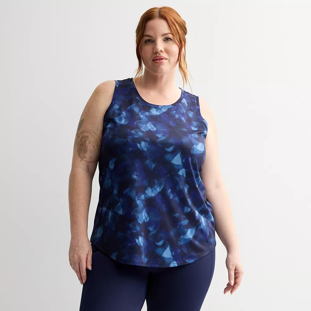 Plus Size Tek Gear® Dry Tek Tank Top, Women's, Size: 3XL, Blue Flittering Product Image
