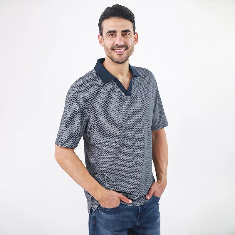 Men's JACHS NY Short Sleeve Lightweight Knit Oxford Polo,  Product Image