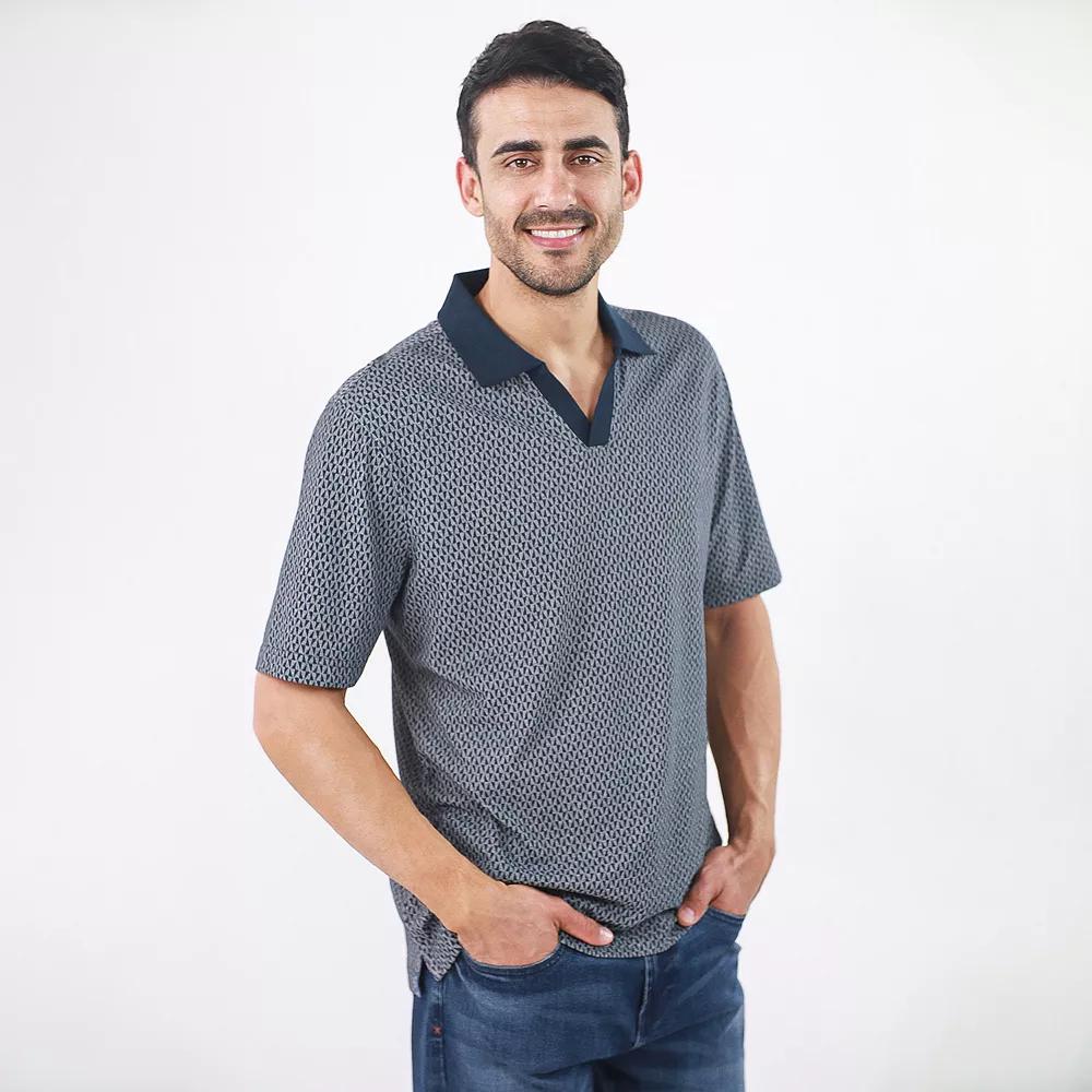 Men's JACHS NY Short Sleeve Lightweight Knit Oxford Polo,  Product Image