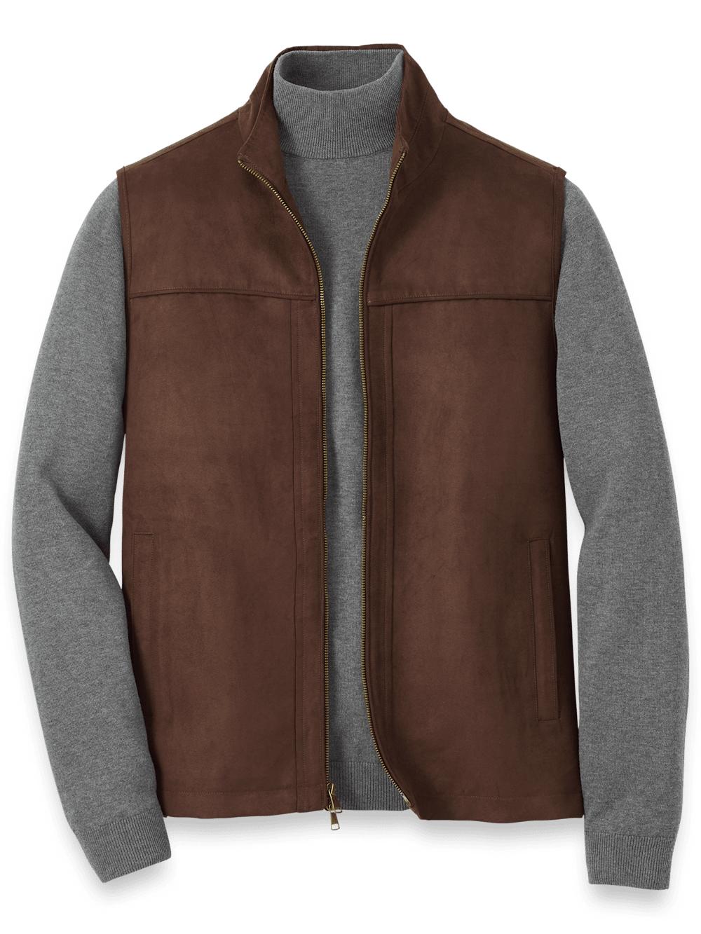 Microsuede Vest - Brown Product Image