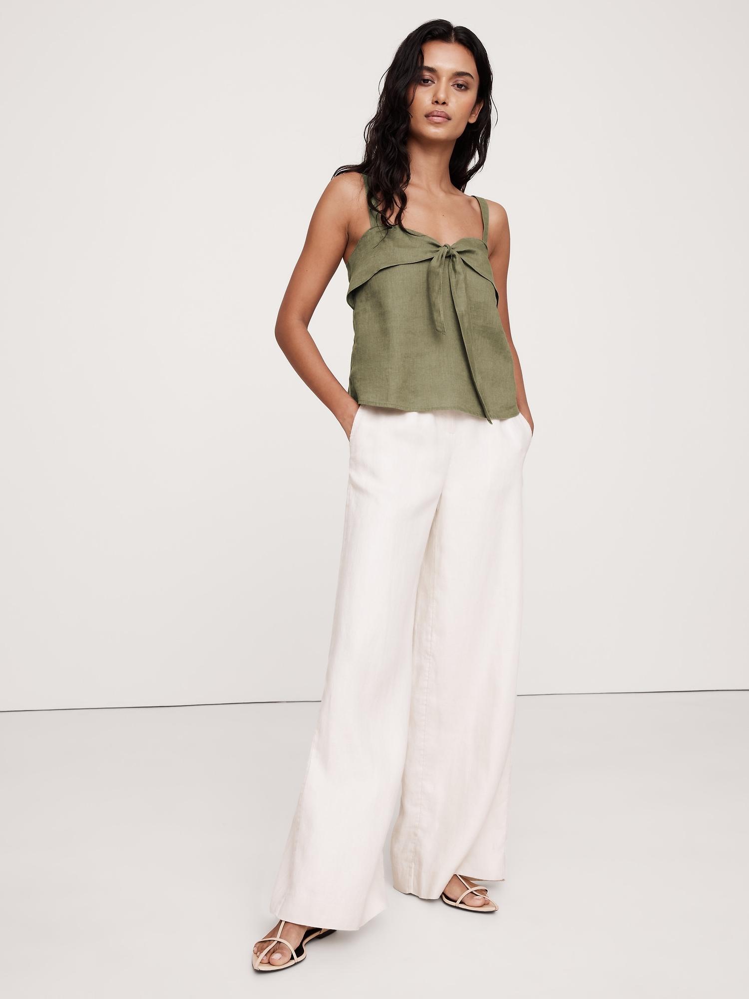 Linen Tie-Front Tank Product Image