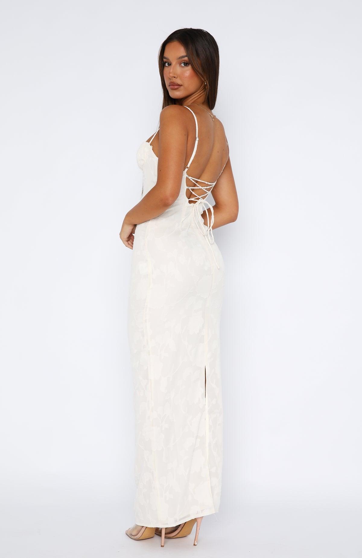 Poppy Dream Maxi Dress Cream Product Image