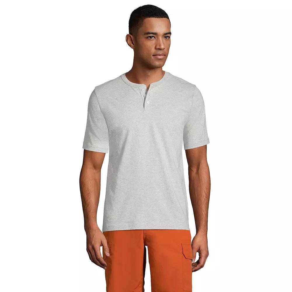 Big & Tall Lands' End Short Sleeve Super-T Henley, Men's,  Product Image