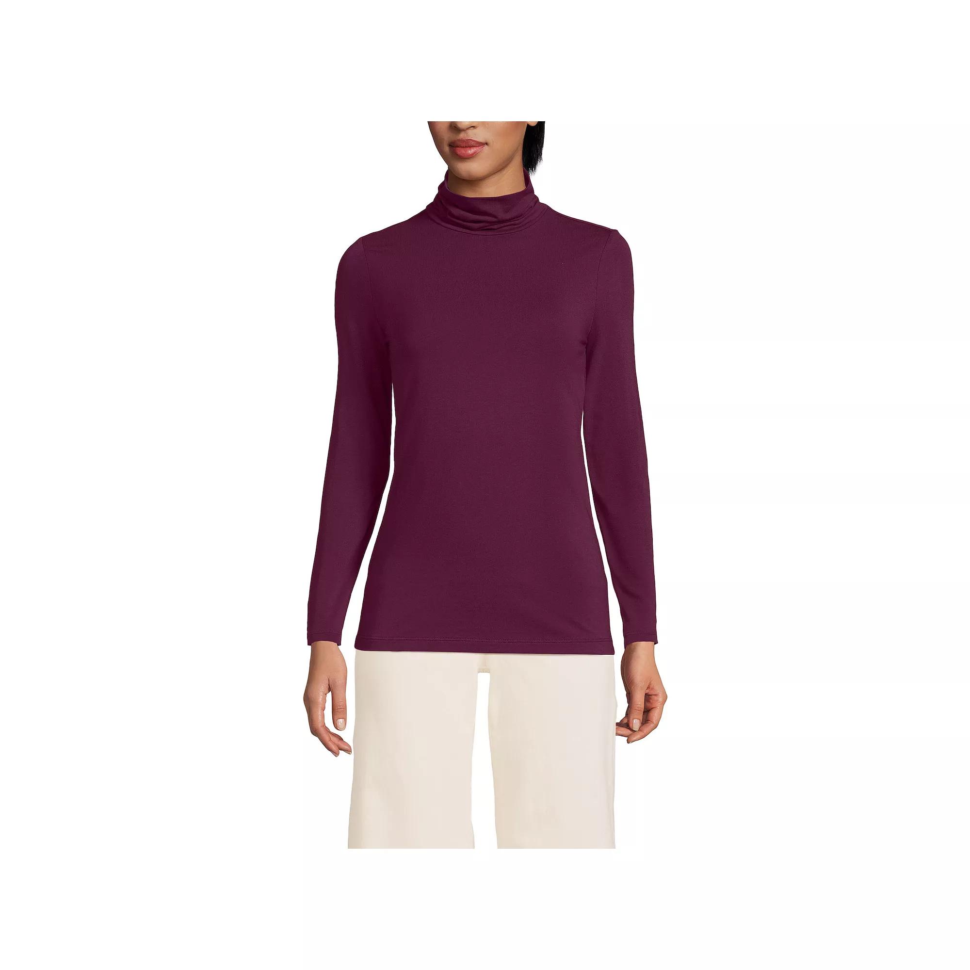 Women's Lands' End Lightweight Fitted Turtleneck,  Product Image