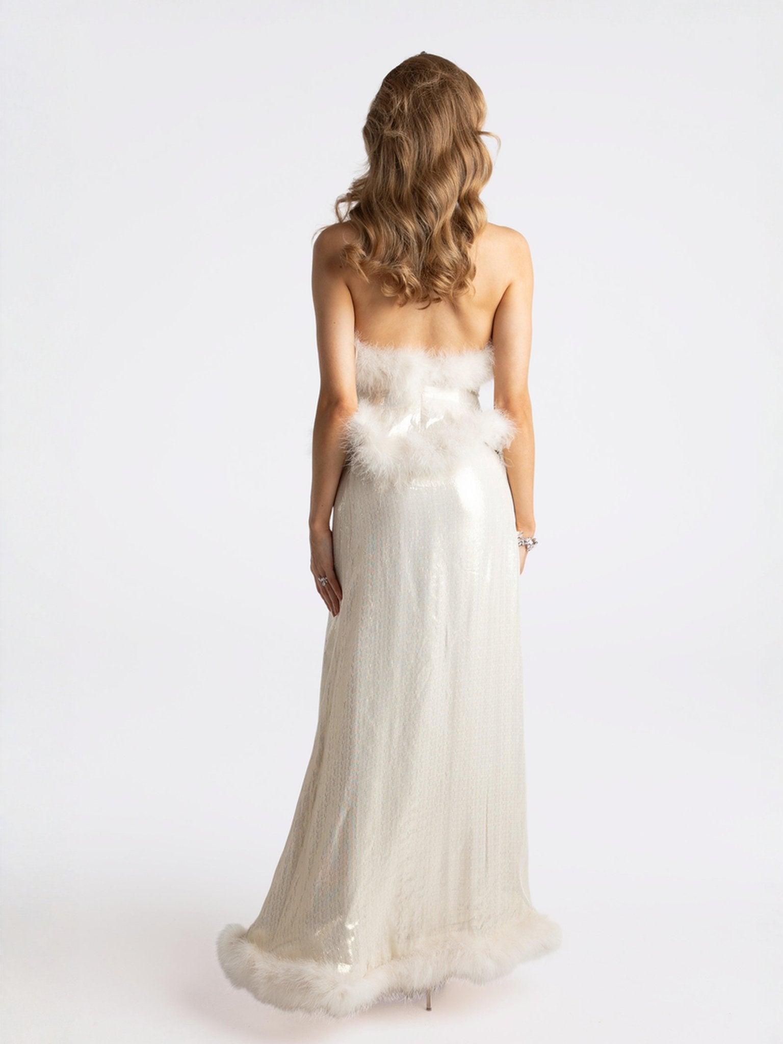 Christina Velvet Skirt  (White) Product Image