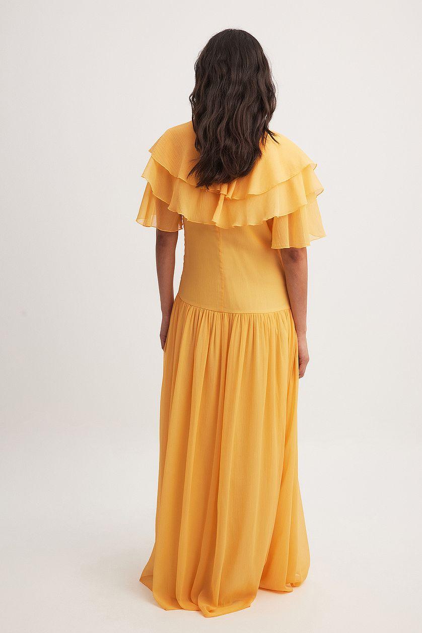 Chiffon Ruffles Detail Maxi Dress Product Image