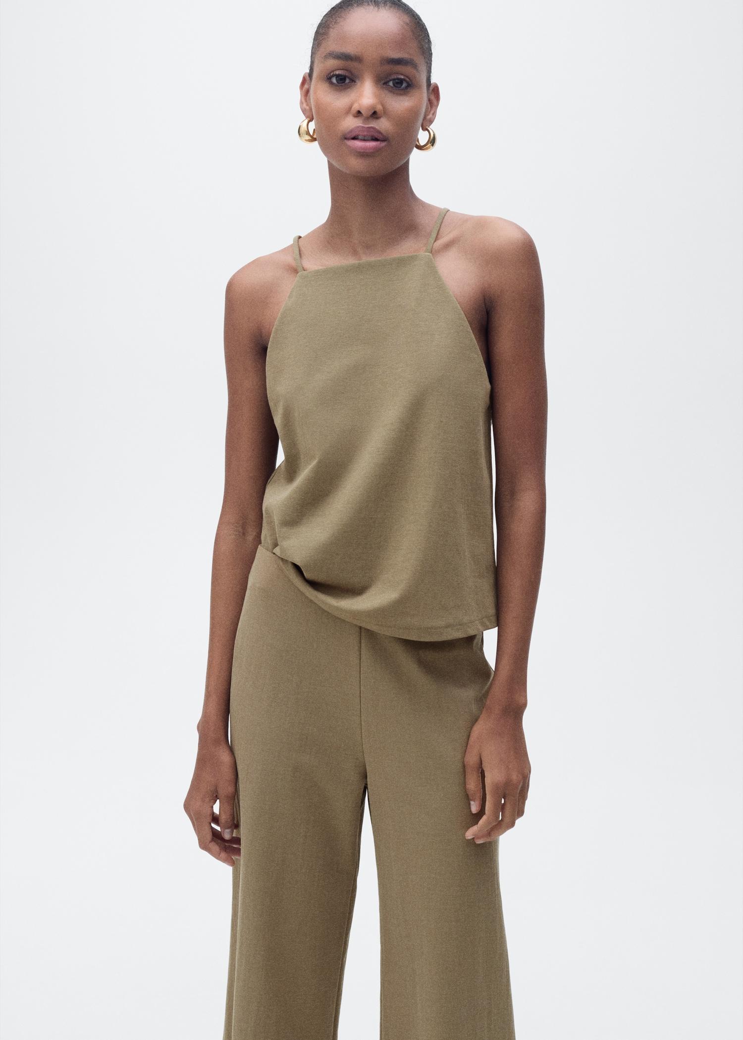 Cropped palazzo pants - Women | MANGO USA Product Image