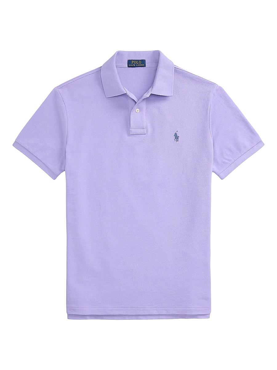 Mens Custom-Slim-Fit Mesh Polo Shirt Product Image