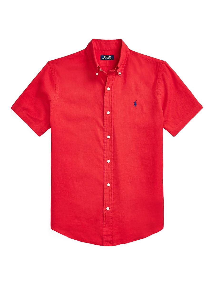 Mens Classic-Fit Short-Sleeve Linen Shirt Product Image