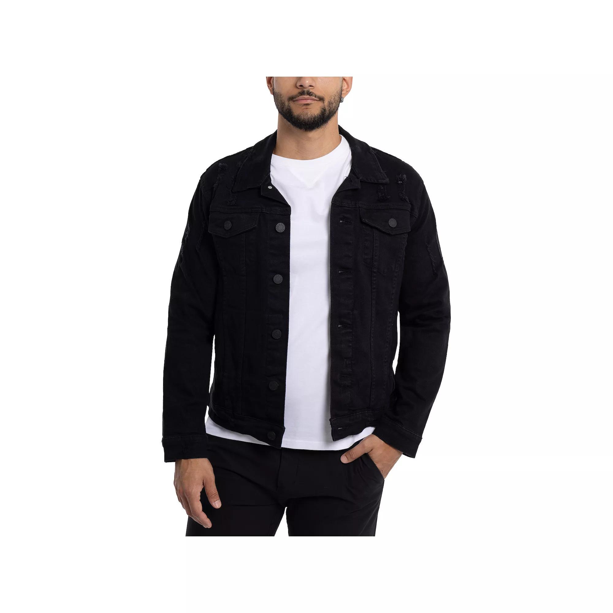 Men's Xray Washed Ripped Denim Jacket,  Product Image