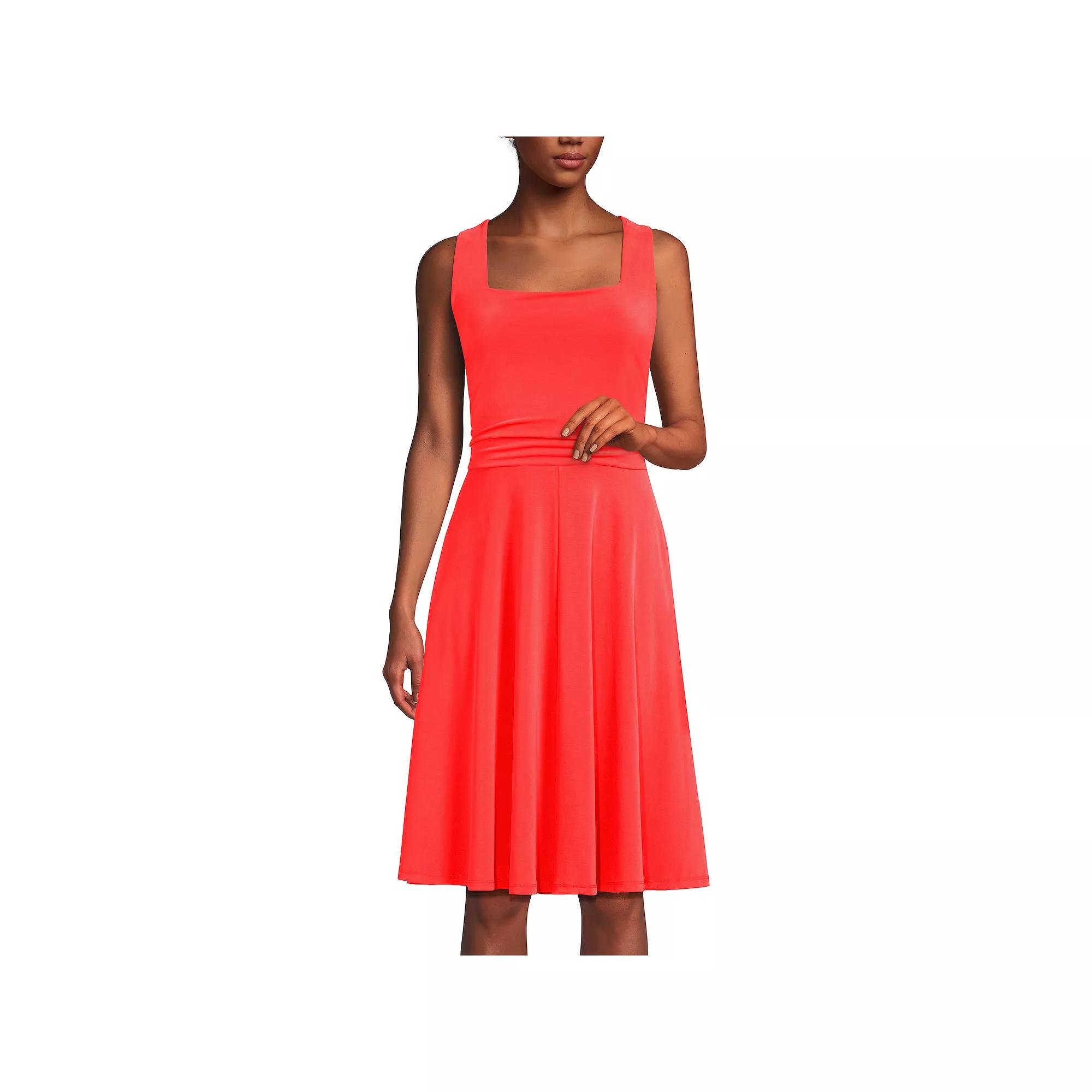 Women's Lands' End Cupro Fit & Flare Dress,  Product Image