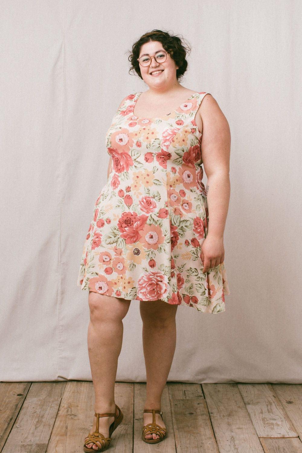 Delana Dress in Peach Floral Product Image