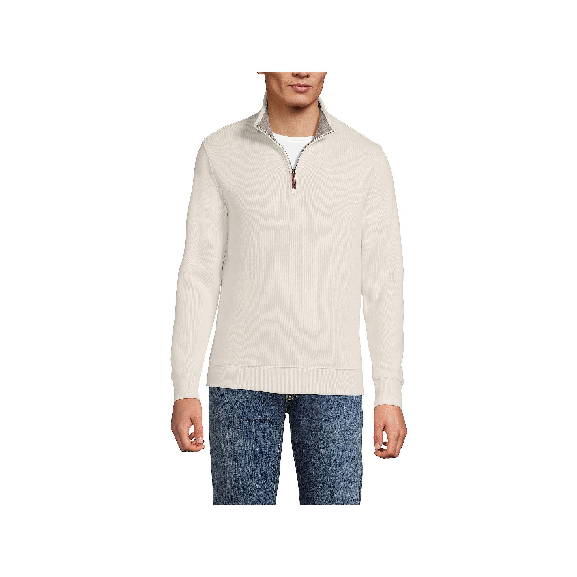 Big & Tall Lands' End Bedford Classic-Fit Ribbed Quarter-Zip Sweater, Men's,  Product Image