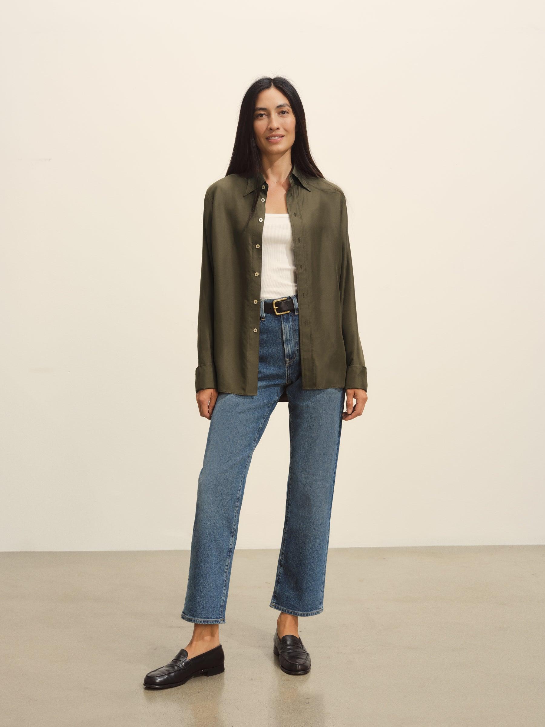 Field Olive Pacific Silk Shirt Product Image